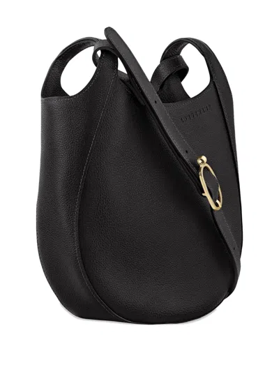 Longchamp Small Le Foulonne Leather Crossbody Bag In Black