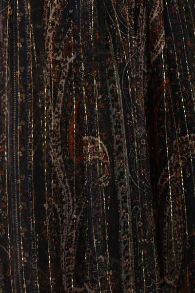 Saint Laurent Ruffled Skirt With Paisley Print Women In Burgundy