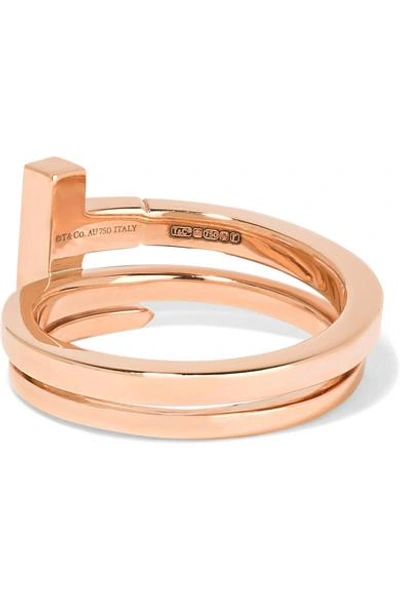 Shop Tiffany & Co T Wrap 18-karat Rose Gold Diamond Ring