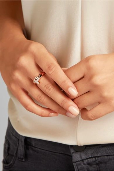 Shop Tiffany & Co T Wrap 18-karat Rose Gold Diamond Ring