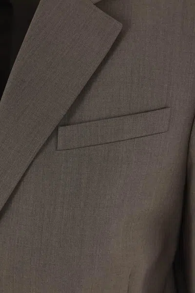 Loewe Tie-back Wool Blazer In Brown