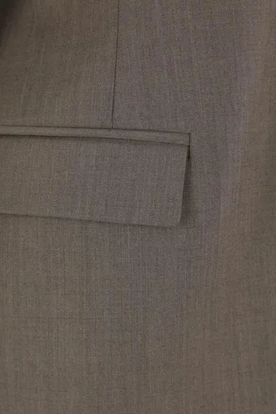 Loewe Tie-back Wool Blazer In Brown