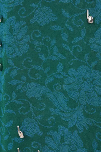 Dries Van Noten Floral Sheer Overlay Asymmetric Hem Skirt In Blue