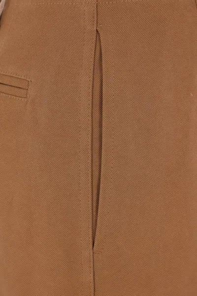 Chloé High-rise And Wide-leg Cotton Canvas Trousers Clothing In Brown