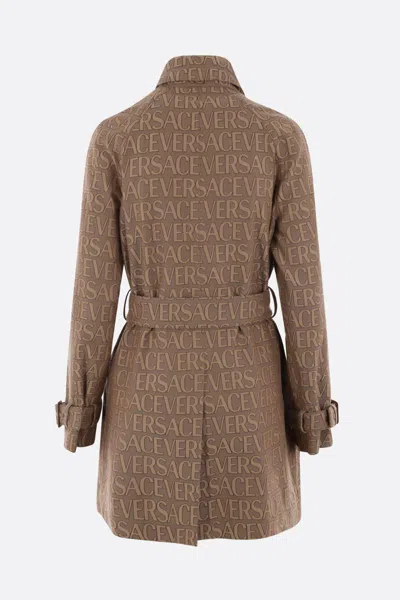Versace Coats In Brown