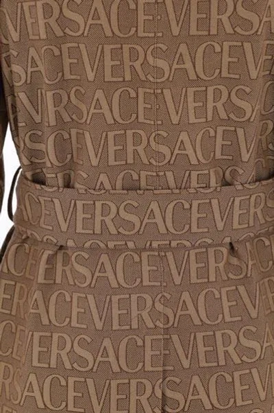 Versace Coats In Brown