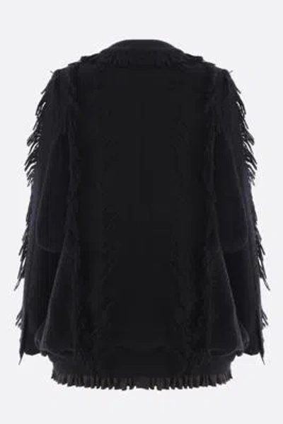 Noir Kei Ninomiya Fringe-detailing Wool-blend Blazer