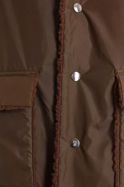 Mythinks Fur Collar Buttoned Jacket In Brown