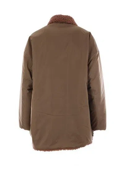 Mythinks Fur Collar Buttoned Jacket In Brown