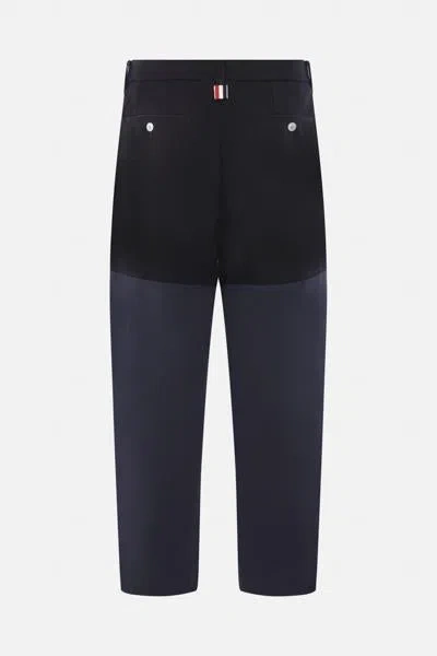 Thom Browne Unconstructed Combo Straight-leg Trousers In Black