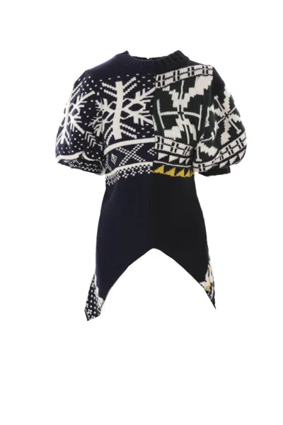 Sacai Patchwork Short-sleeve Sweater