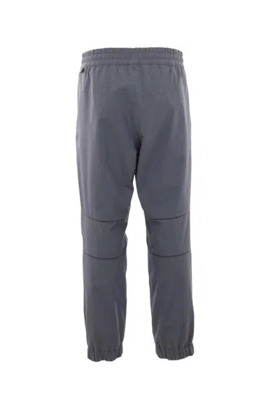 Moncler Dark Grey Polyester Padded Joggers In Gray