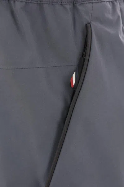Moncler Dark Grey Polyester Padded Joggers In Gray