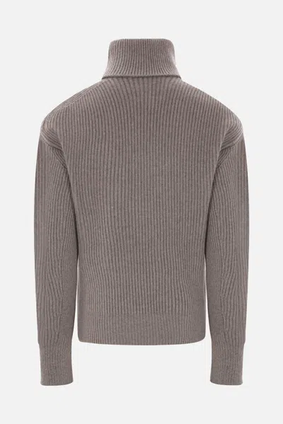 Stella Mccartney Sophisticated High-neck Pullover With Padded Shoulders In Gray