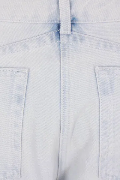 Alaïa Womens High-rise Wide-leg Denim-blend Jeans Bleu Givre In Blue