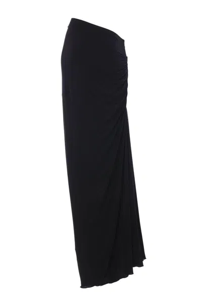 Alaïa Gathered Maxi Skirt In Black