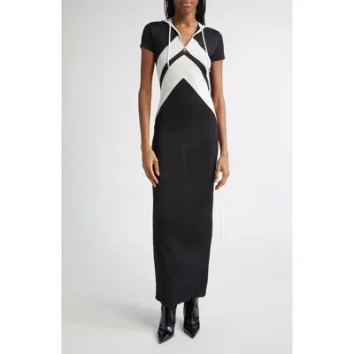 Jean Paul Gaultier Quarter Zip Short Sleeve Body-con Hoodie Dress