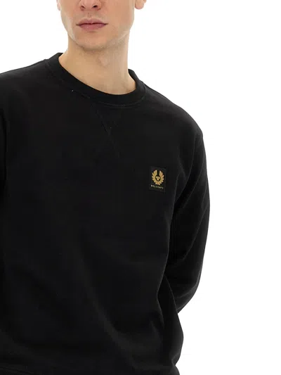 Belstaff Felpa Con Patch Logo In Black