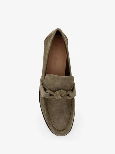 Bottega Veneta Sage Suede Astaire Loafers In Green