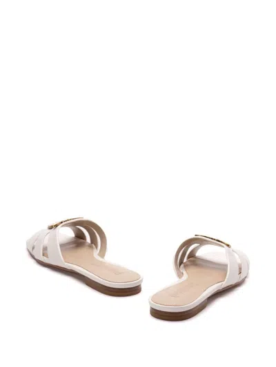 Pinko White 'marli' Slippers With Logo