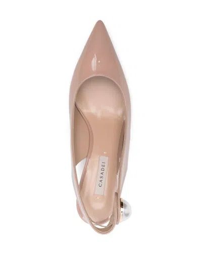 Casadei Pointed Toe Slingback Pumps With Mid Heel