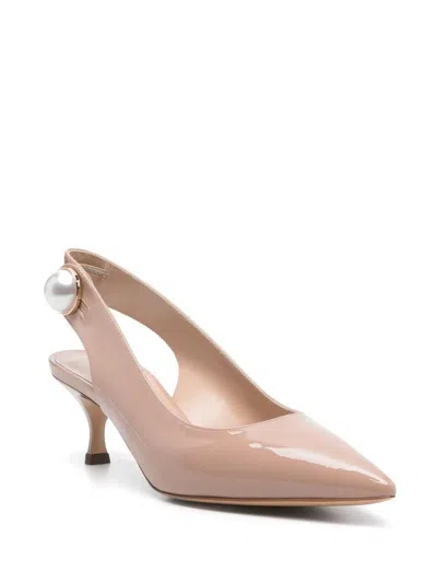 Casadei Pointed Toe Slingback Pumps With Mid Heel