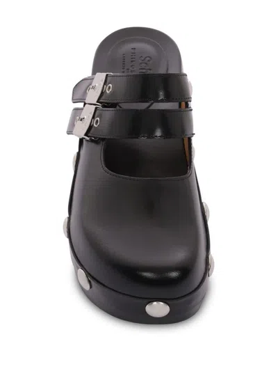 Philosophy Di Lorenzo Serafini Black Leather Mules With Buckles