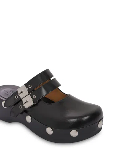 Philosophy Di Lorenzo Serafini Black Leather Mules With Buckles