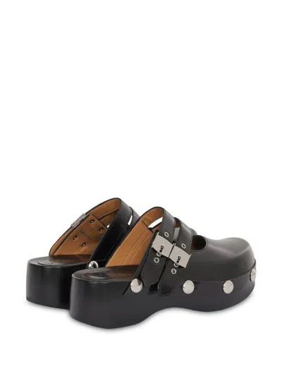 Philosophy Di Lorenzo Serafini Black Leather Mules With Buckles