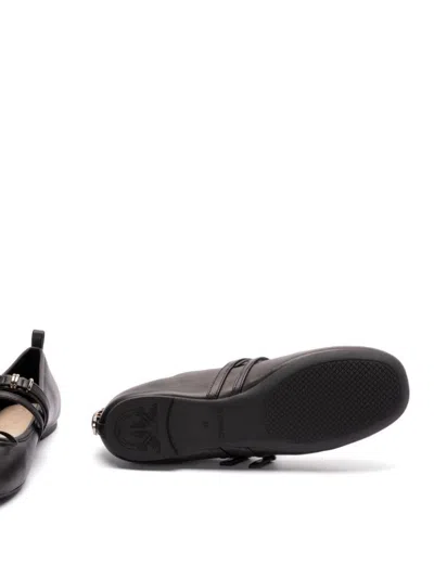 Pinko Leather Ballet Flats With Wraparound Laces