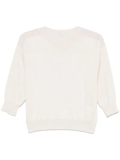 Peserico Off White Fine-knit Sweater