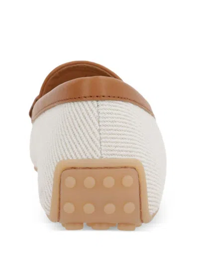 Tod's White Calf Leather Mocassins