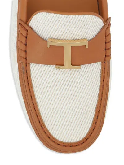 Tod's White Calf Leather Mocassins