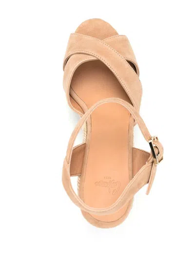 Castaã±er Castañer Carina Espadrilles In Caramel Jute With Wedge