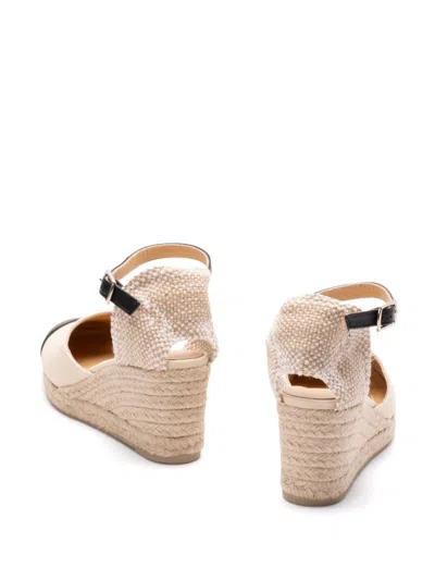 Castaã±er Castañer 'coraline' White And Black Wedge Espadrilles