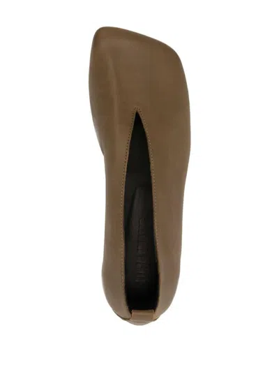 Uma Wang Leather Ballet Flats With An Asymmetric Toe