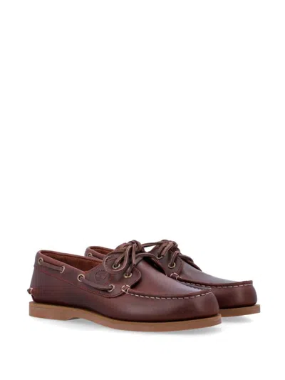 Timberland Bordeaux Calf Leather Mocassins With Lace-up
