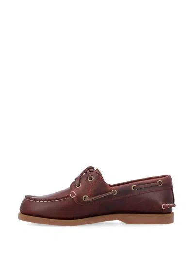 Timberland Bordeaux Calf Leather Mocassins With Lace-up