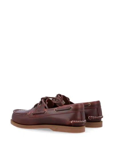 Timberland Bordeaux Calf Leather Mocassins With Lace-up