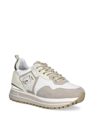 Liu •jo Liu Jo Beige Platform 'maxi Wonder' Sneakers