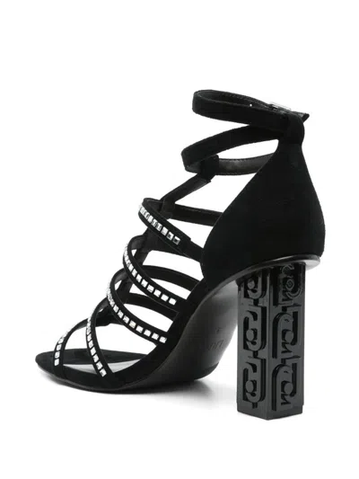 Liu •jo Liu Jo Black Sandals With Heel And Rhinestones