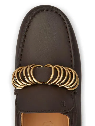 Tod's Brown Calf Leather Mocassins