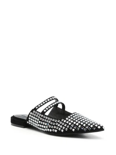 Liu •jo Liu Jo Black Mules With Rhinestones