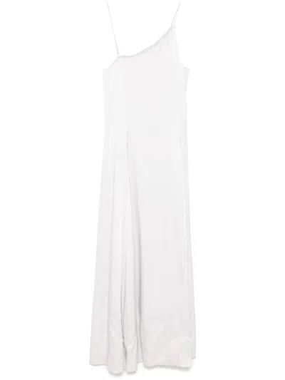 Forte Forte White Maxi Dress With Single Shoulder Strap