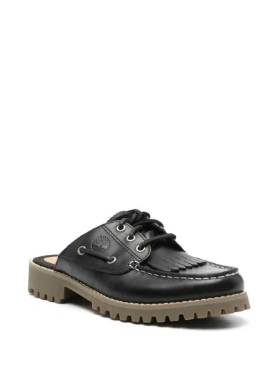Timberland Black Mules With Lace-up