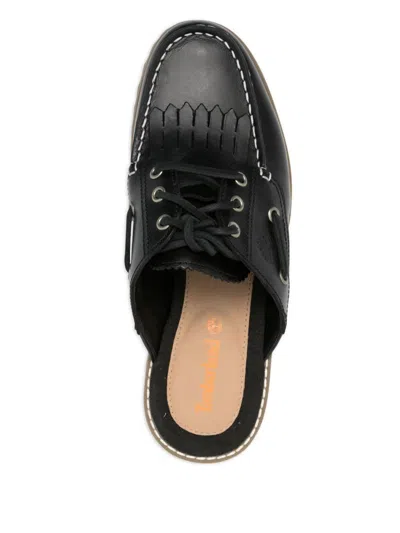 Timberland Black Mules With Lace-up