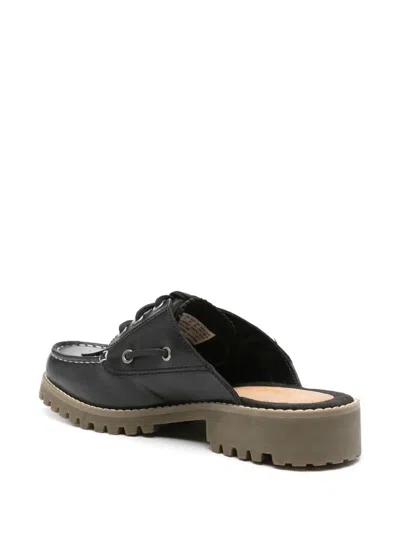 Timberland Black Mules With Lace-up