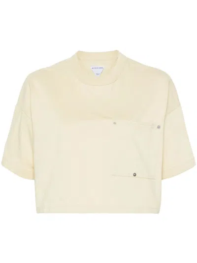Bottega Veneta Women Heavy Japanese Jersey Cropped T-shirt In Neutral