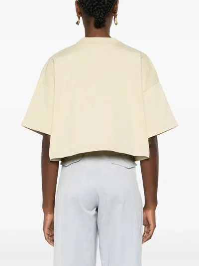 Bottega Veneta Women Heavy Japanese Jersey Cropped T-shirt In Neutral