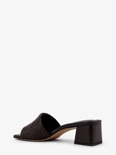 Bottega Veneta Women Leather Heel Sandals With Intrecciato Motif